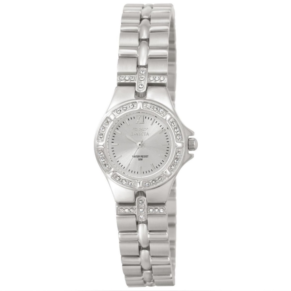 Invicta Wildflower Swiss Rhonda Silver Crystal Accent Women's Bracelet Watch